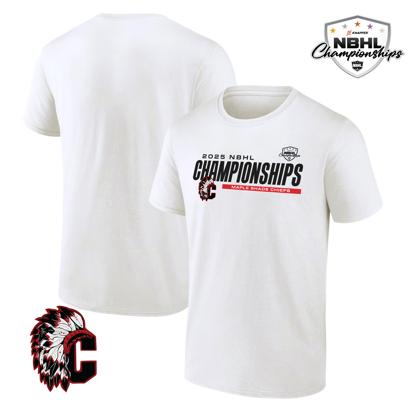 Maple Shade Chiefs 2025 NBHL Championships T-Shirt