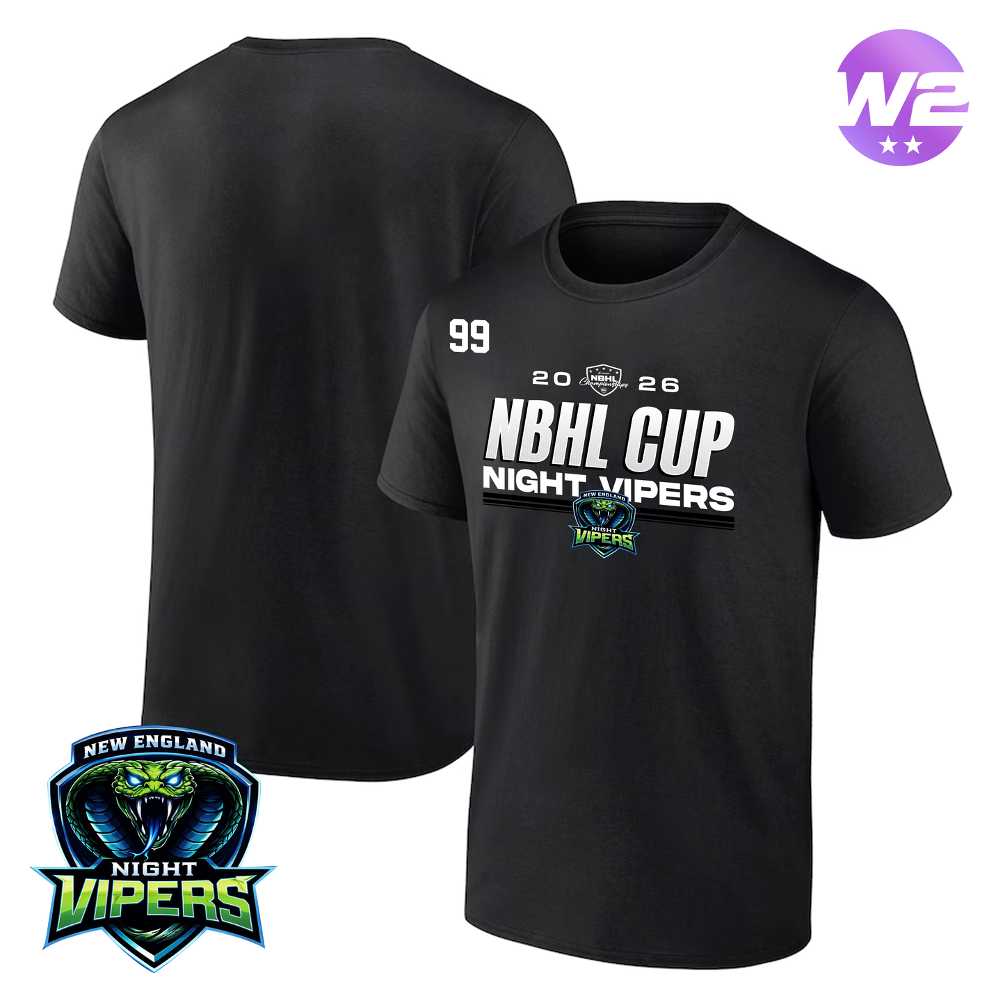 New England Night Vipers 2026 NBHL CUP PLAYER TEE