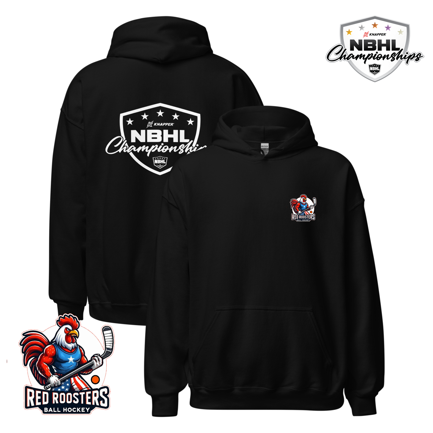 Florida Red Roosters 2025 NBHL Championships Team Hoodie