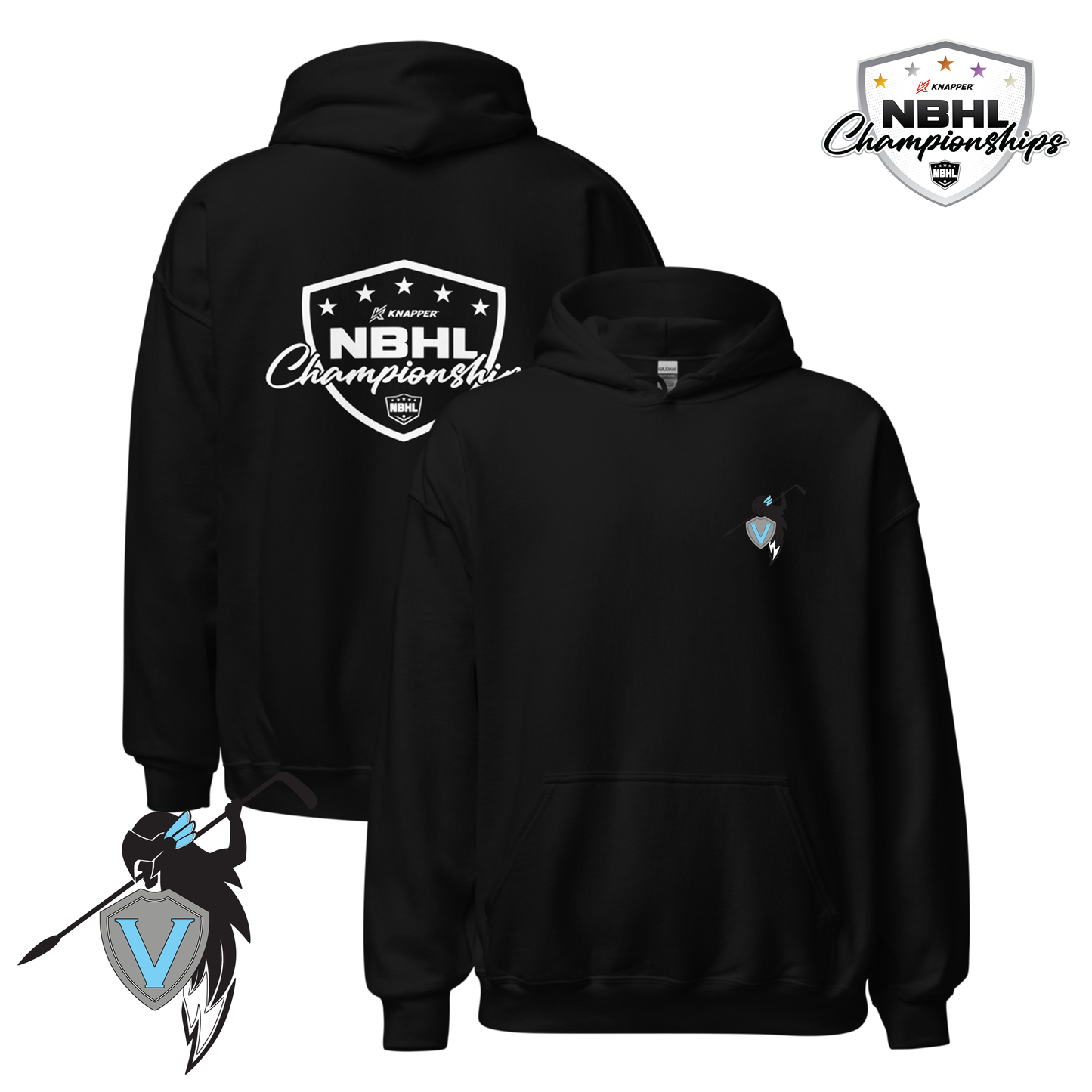 New England Valkyries 2025 NBHL Championships Team Hoodie