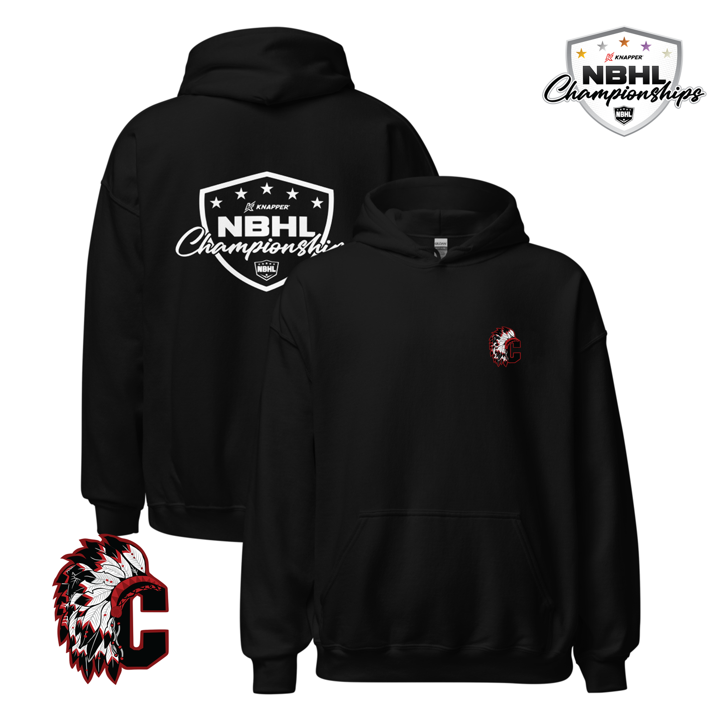 Maple Shade Chiefs 2025 NBHL Championships Team Hoodie