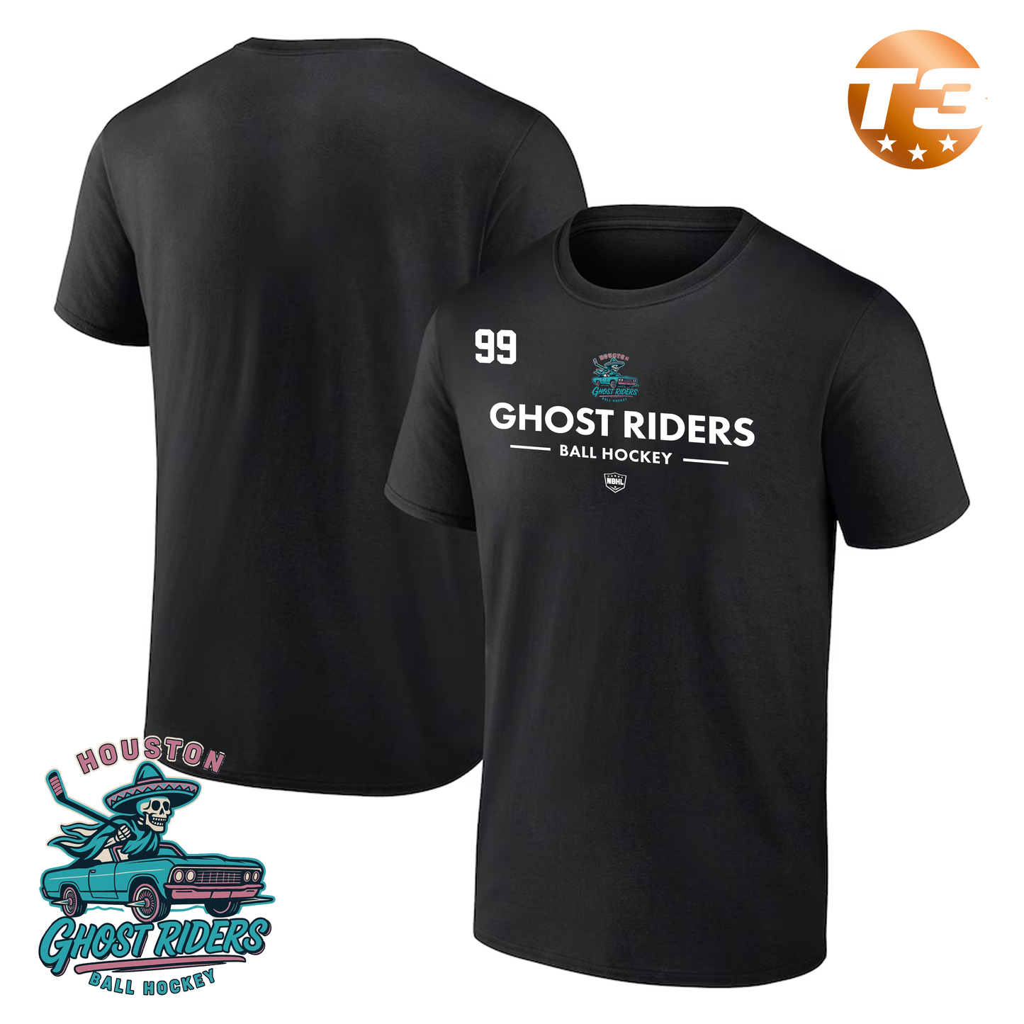 Houston Ghost Riders 2026 Authentic Pro Primary T-Shirt