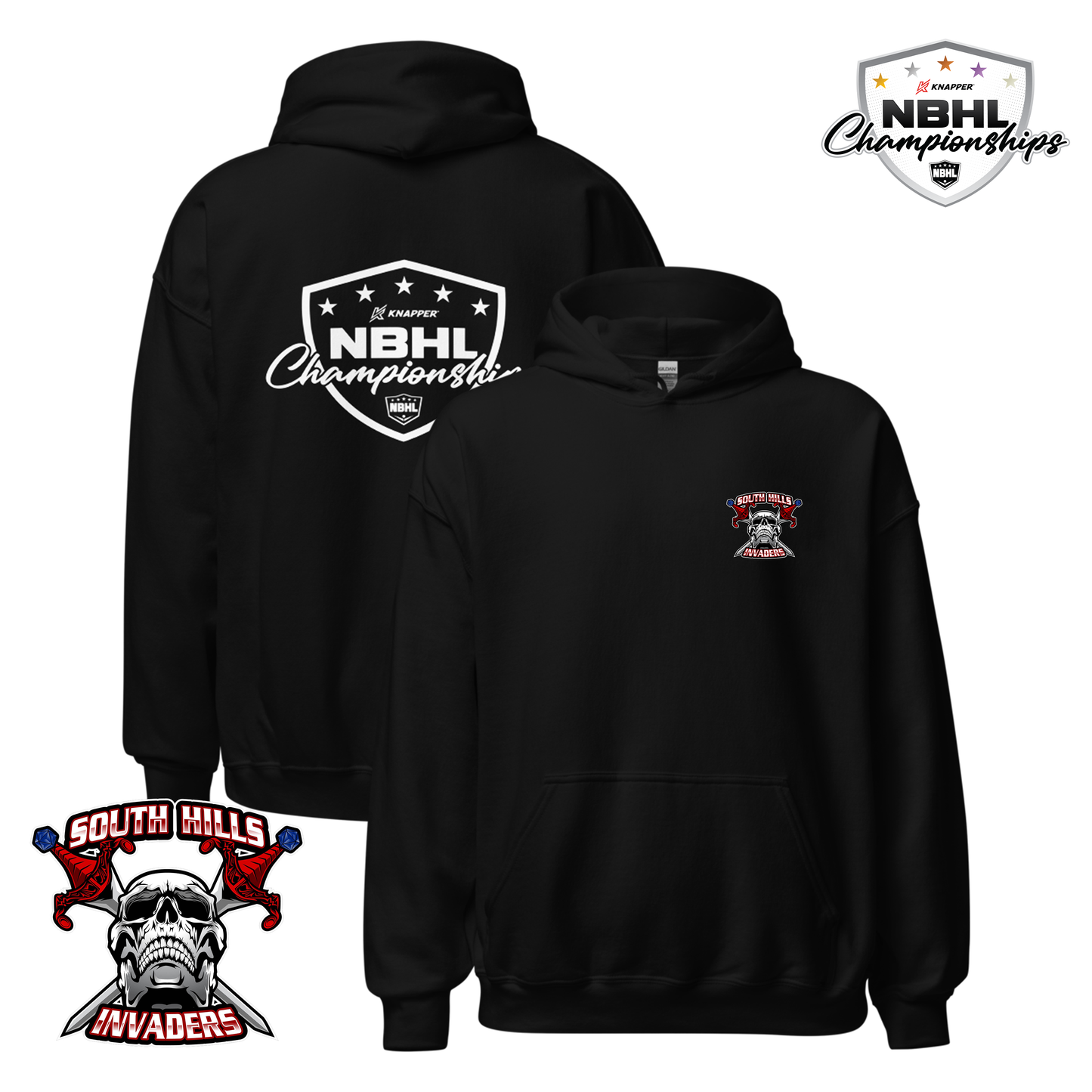 South Hills Invaders 2025 NBHL Championships Team Hoodie