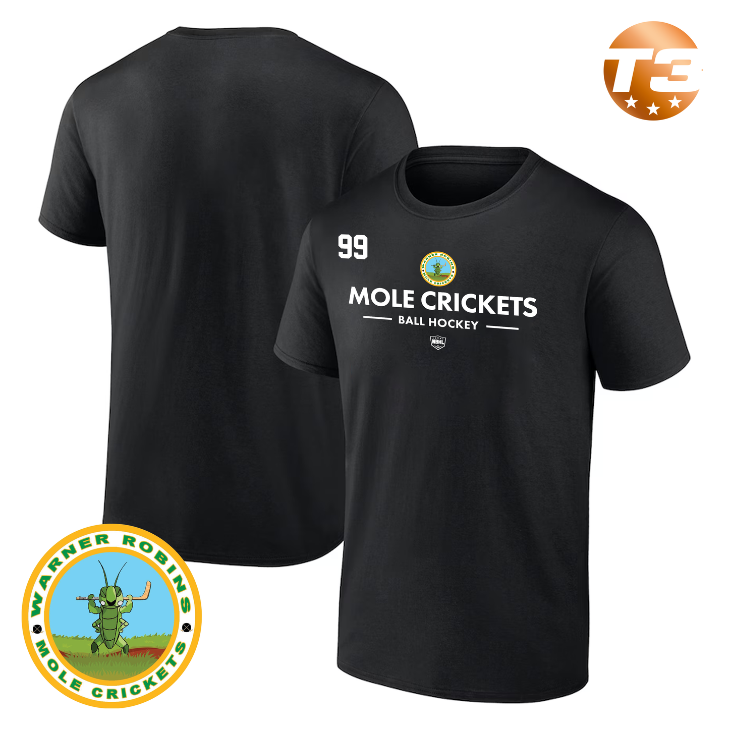 Warner Robins Mole Crickets 2026 Authentic Pro Primary T-Shirt