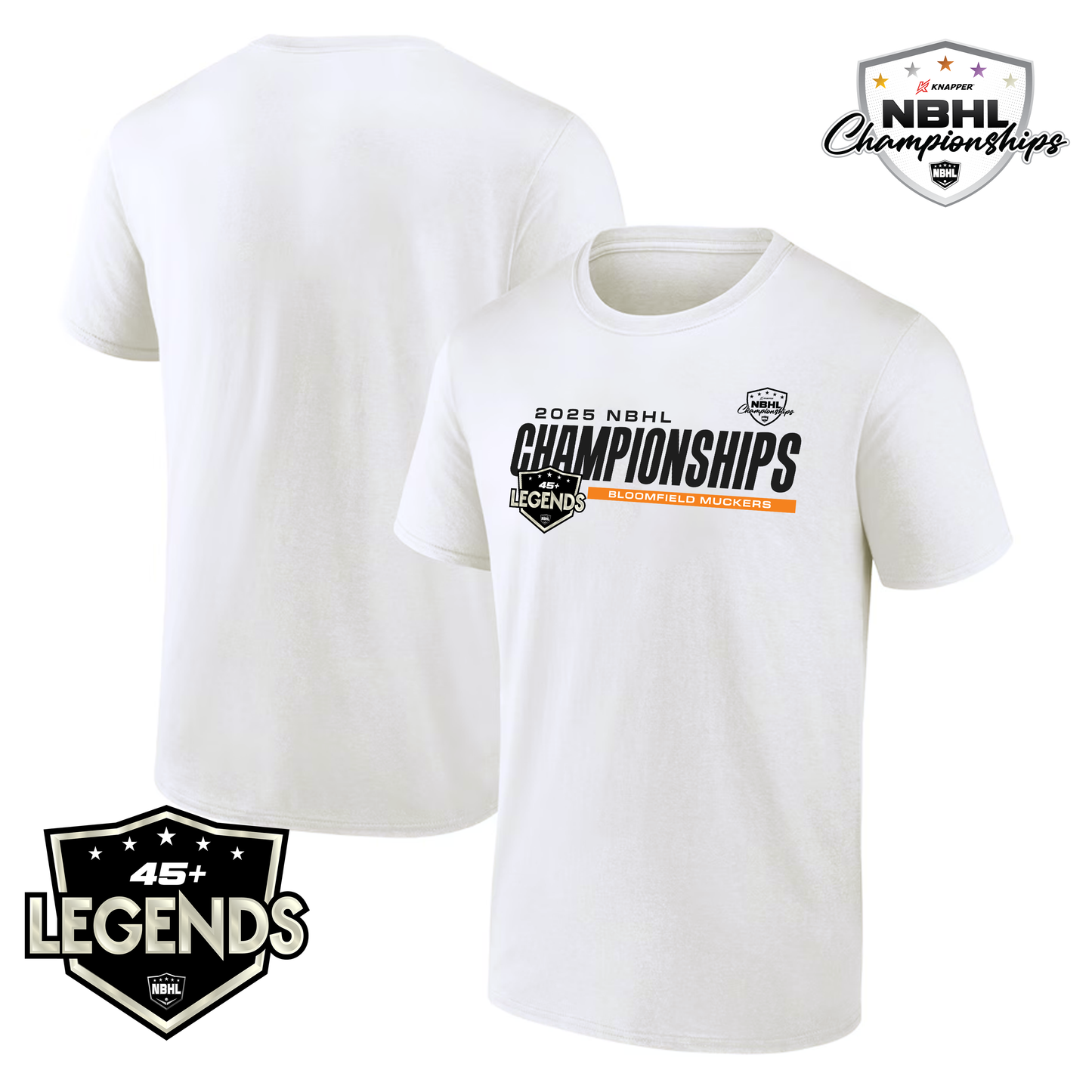 Bloomfield Muckers 2025 NBHL Championships Team T-Shirt