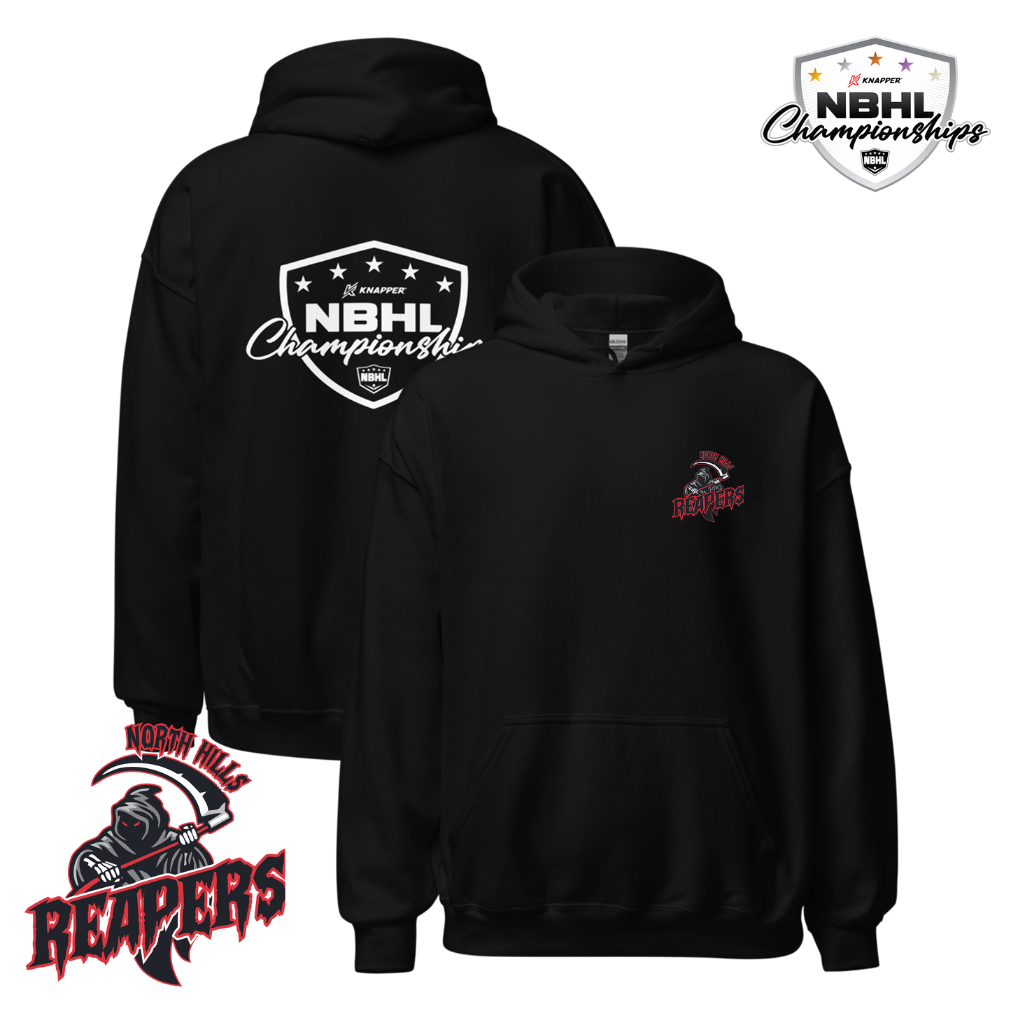 North Hills Reapers 2025 NBHL Championships Team Hoodie