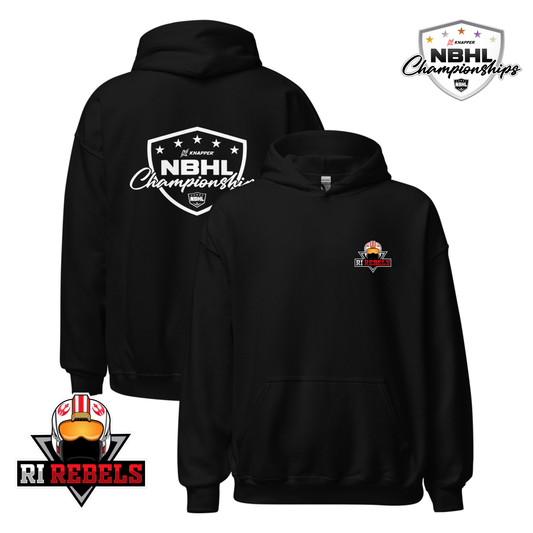 Rhode Island Rebels 2025 NBHL Championships Team Hoodie